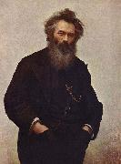 Ivan Shishkin Portrait of Ivan Shishkin by Ivan Kramskoy, oil painting on canvas